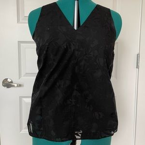 BANANA REPUBLIC Black Floral Sleeveless Blouse